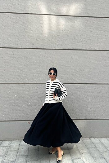 Seda Yalçın Atelier Long Black Pocket Skirt