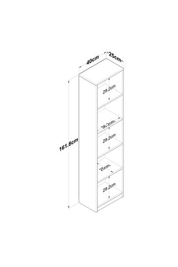 Rani Mobilya Rani Hc111 Bookcase with 5 Shelves Study Room Library Modern Wall Shelf White - Basket Walnut