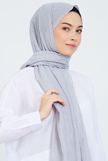 m moon scarf Premium Bamboo Cashew Shawl "Silver Grey"