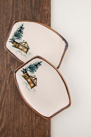 Bursa Porselen Dekor Winter 2 Porcelain Plates