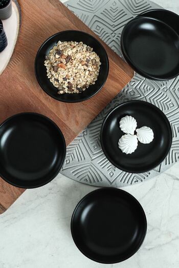 Keramika Matte Black Ring Snack Bowl/Faucet 13 Cm 6 Pieces