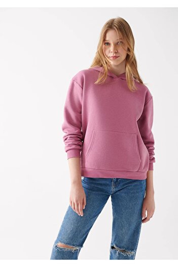 Mavi Pink Hooded Basic Sweatshirt - 167299 -35681