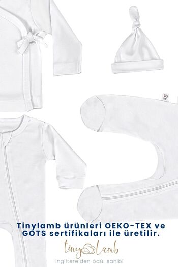 tinylamb 100% Organic Cotton Baby Set Hospital Released Newborn Set 10 Pieces - Snow Star