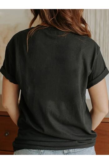 WOODROFFE Γυναικείο μπλουζάκι με θέμα το Halloween Halloween Crew Neck Oversize Casual Boyfirend Μαύρο T-shirt