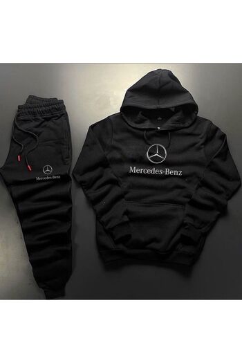 WEARTEX Eeşofman Set Unisex Car Printed Sweatshirt-Cotton Winter Tracksuit Set 2 Pieces Set Set
