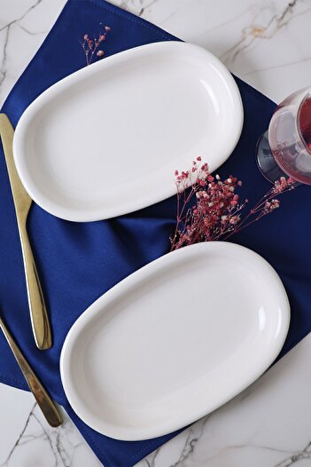 Keramika 22 Cm Cream Hitit Boat Plate - 2 Pieces 030