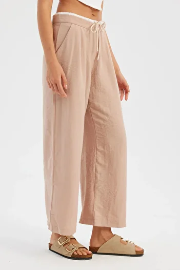 Hiccup Striped Low Waist Wide Leg Trousers