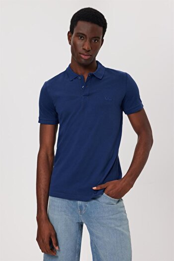 Lee Cooper Ανδρικό μπλουζάκι με γιακά πόλο από 100% βαμβάκι Twins Midnight Blue