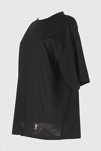 Plistre Short Sleeve Plain Boyfriend Oversize Basic T-Shirt Black