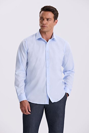 Jakamen Μπλε Comfort Fit πουκάμισο χωρίς σιδέρωμα 100% βαμβάκι