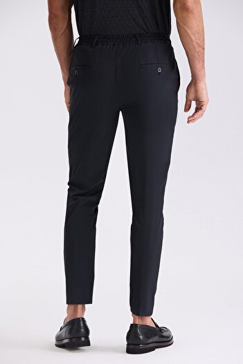 Jakamen Siyah Comfort Fit Beli Lastikli Spor Jogger Pantolon