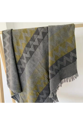 Bidoluraf Zigzag Patterned Peshtemal Beach Towel 105x150cm 100% Cotton