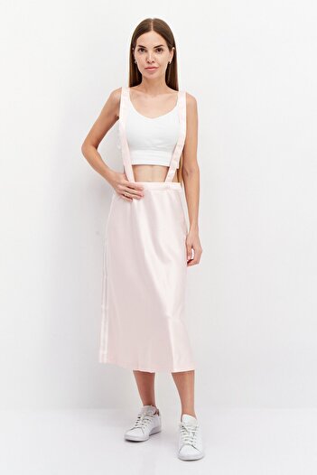 Adidas Originals Women Sportswear Fit Outdoor Midi Skirt With Suspender, Pink