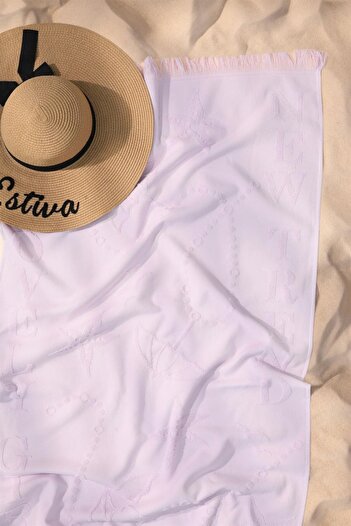 FAVORA Trend 100% Cotton Embossed Beach Towel - Lilac