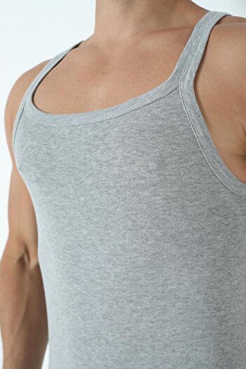Arma Yıldız Men's Gray Thin Strap Athlete 100% Cotton Economical Pack of 3