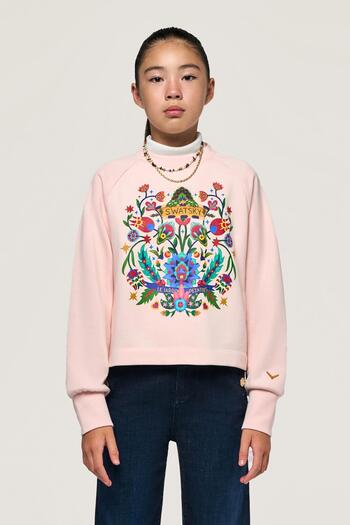 SWATSKY BG Store Girls Pink Sweatshirt