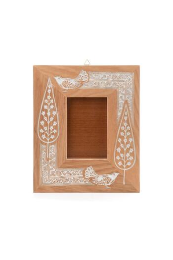 Anadolia Bird and Leaf Patterned Wooden Photo Frame
