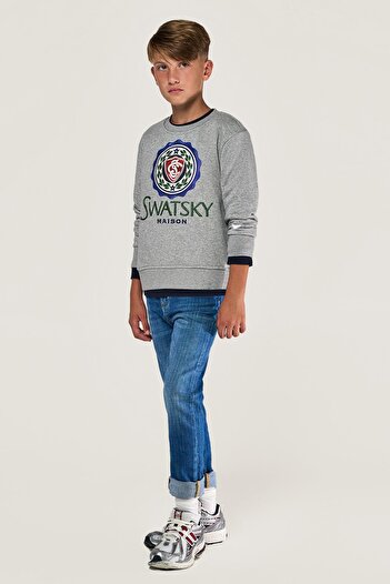 SWATSKY Bg Store Boy Gray Melange Sweatshirt