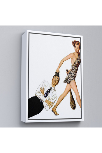 N NOXXO Wooden Framed Modern Man and Woman from the Stone Age - 7738