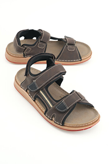 GEZER Men's Summer Sandals - Artificial Leather, Comfortable Sole, Adjustable