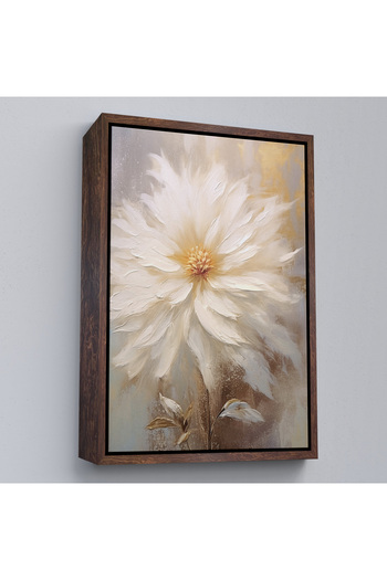 indispensablely Framed Oil Painting Look White Flower Painting-7559