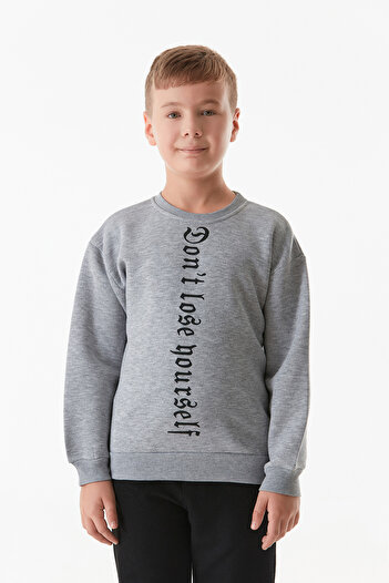 Fulla Moda Boy - Crew Neck Text Printed Sweatshirt