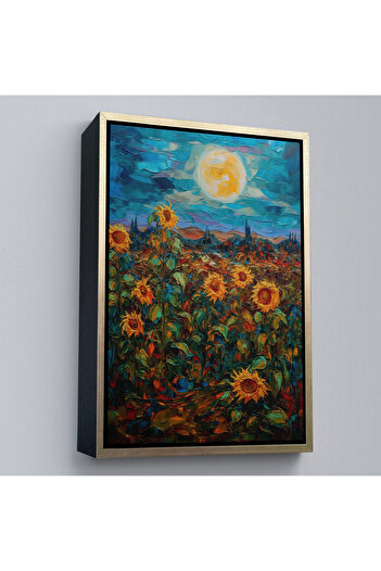 indispensablely Framed Sunflower Fields Painting-7977