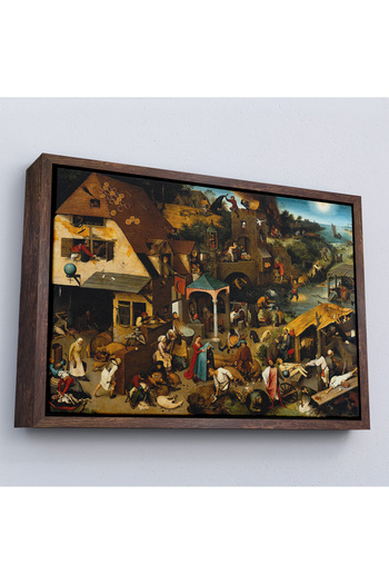 indispensablely Framed Pieter Brueghel the Elder - Dutch Proverbs Blue Cape Painting-7267