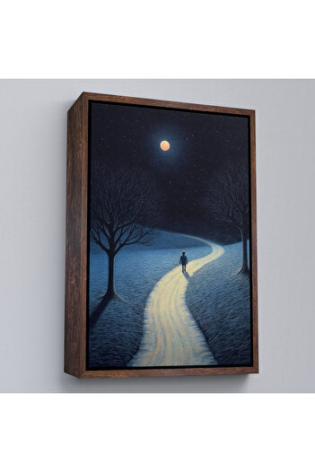 indispensablely Man Walking to the Moonlight Painting-7519