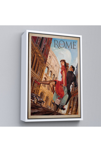 indispensablely Painting Lovers on the Streets of Rome with Frame-7805