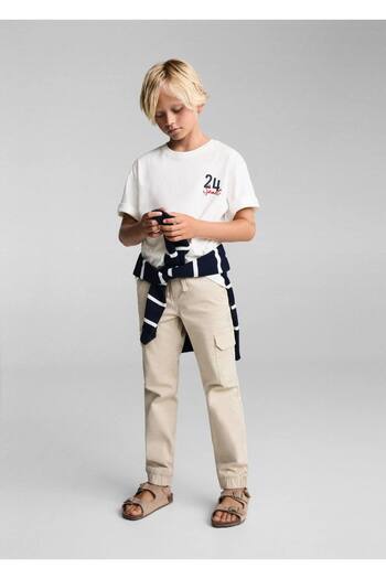 MANGO Kids Μπλουζάκι από βαμβάκι με λεπτομέρεια επεξεργασίας