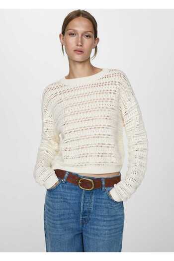 MANGO Woman Openwork Knitted Sweater