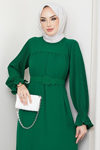 hafsamina Φόρεμα Aerobin με πλισέ μανίκι Emerald