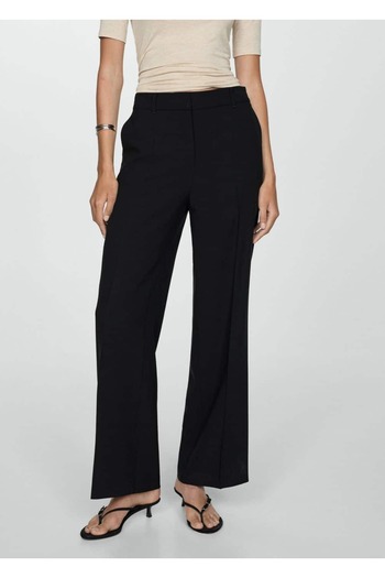 MANGO Woman Wide Leg Collar Trousers