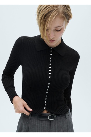 MANGO Woman Pulover cu nasturi decorativi
