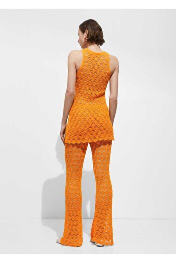 MANGO Woman Kroşe flare pantolon