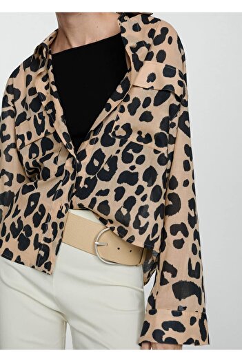 MANGO Woman Animal Patterned Shirt
