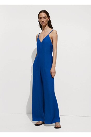 MANGO Woman Long jumpsuit with suspenders