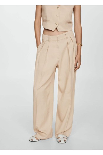 MANGO Woman Wideleg Lyocell Pants