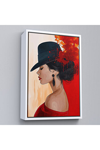 indispensablely Beautiful Woman Painting with Frame-7573