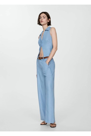 MANGO Woman Wideleg Lyocell Pants