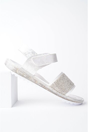 MUGGO Daily Orthopedic Light Sole Stoned and Velcro Girls Sandals