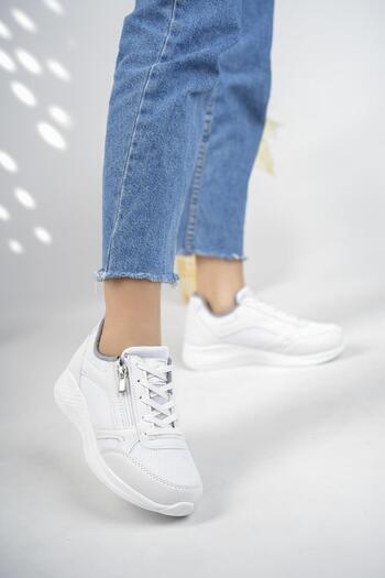 MUGGO Alpha Guaranteed Women's Orthopedic Daily Lace-Up Zippered Stylish Style Comfortable Sneaker Sports Shoes