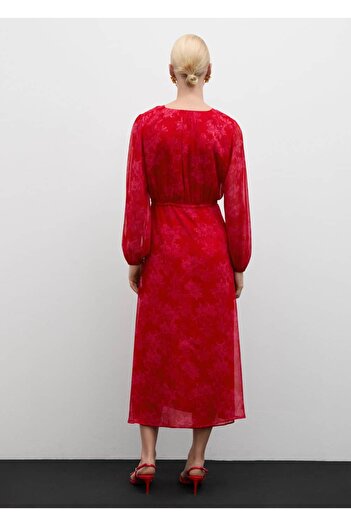 MANGO Woman Düğüm detaylı çiçek desenli elbise
