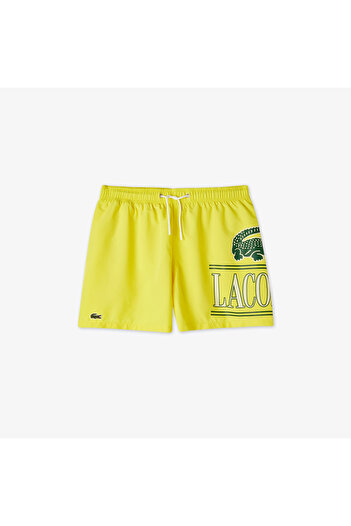 Lacoste Erkek Baskılı Sarı Mayo Şort