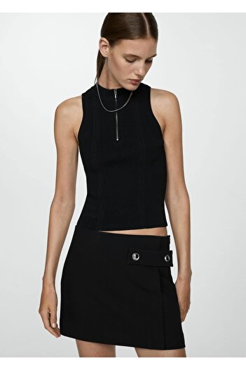 MANGO Woman Buttoned Mini Skirt