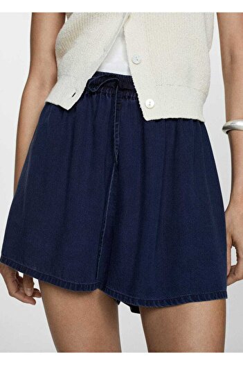 MANGO Woman Lyocell Shorts with Elastic Waistband