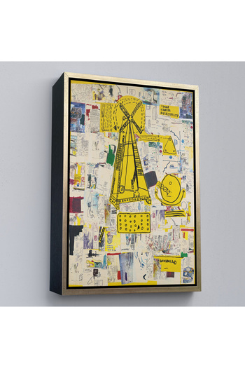 indispensablely Framed Jean-Michel Basquiat - Windmill Painting - Windmill-7383