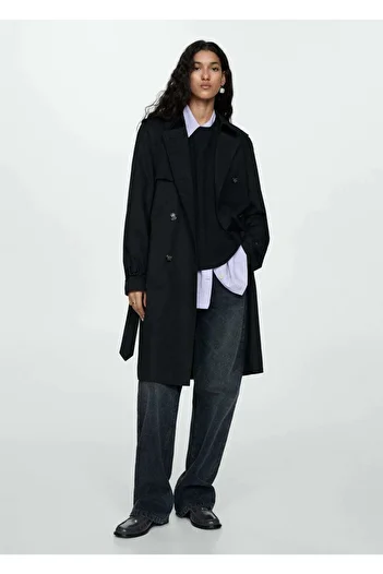 MANGO Woman Classic trench coat with belt
