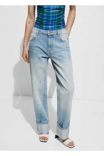 MANGO Woman Blugi cu picioare ondulate